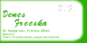 denes frecska business card