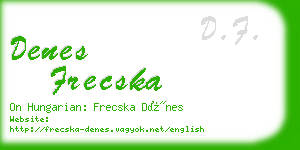 denes frecska business card